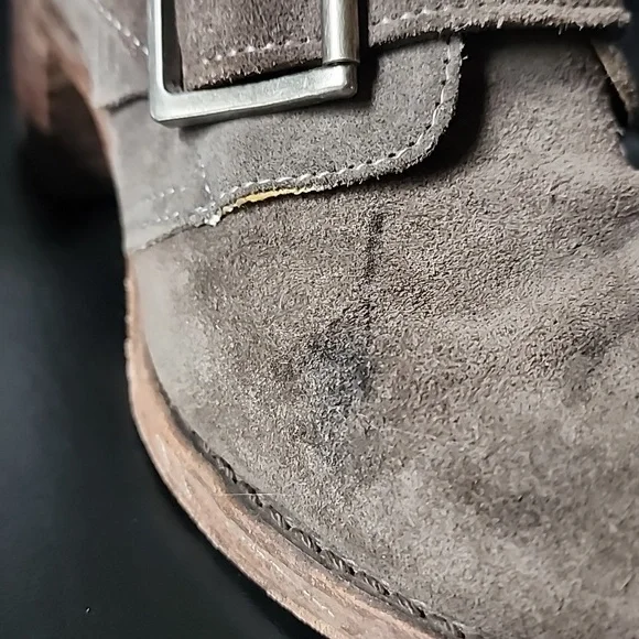 Frye Sabrina Double Buckle Suede Ankle Boots Size 10 - Picture 12 of 12